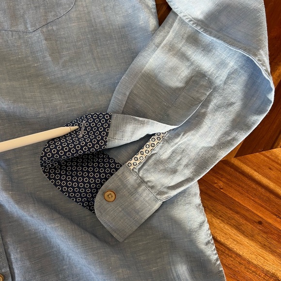 Men’s Ted Baker Linen Long Sleeve Shirt - Picture 6 of 6